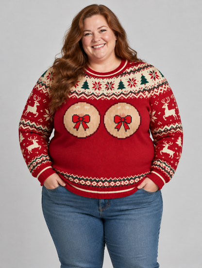 Bald Claus Hers ugly Christmas sweater – size 2XL