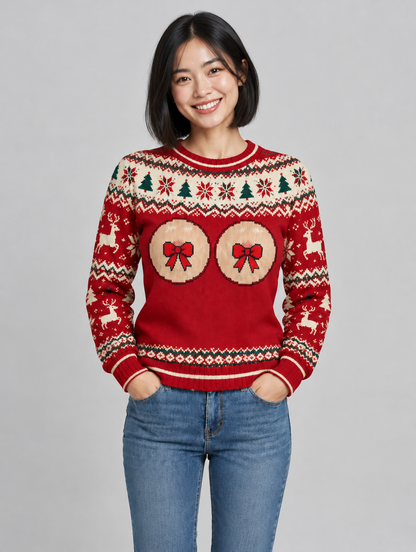 Bald Claus Hers ugly Christmas sweater – size S