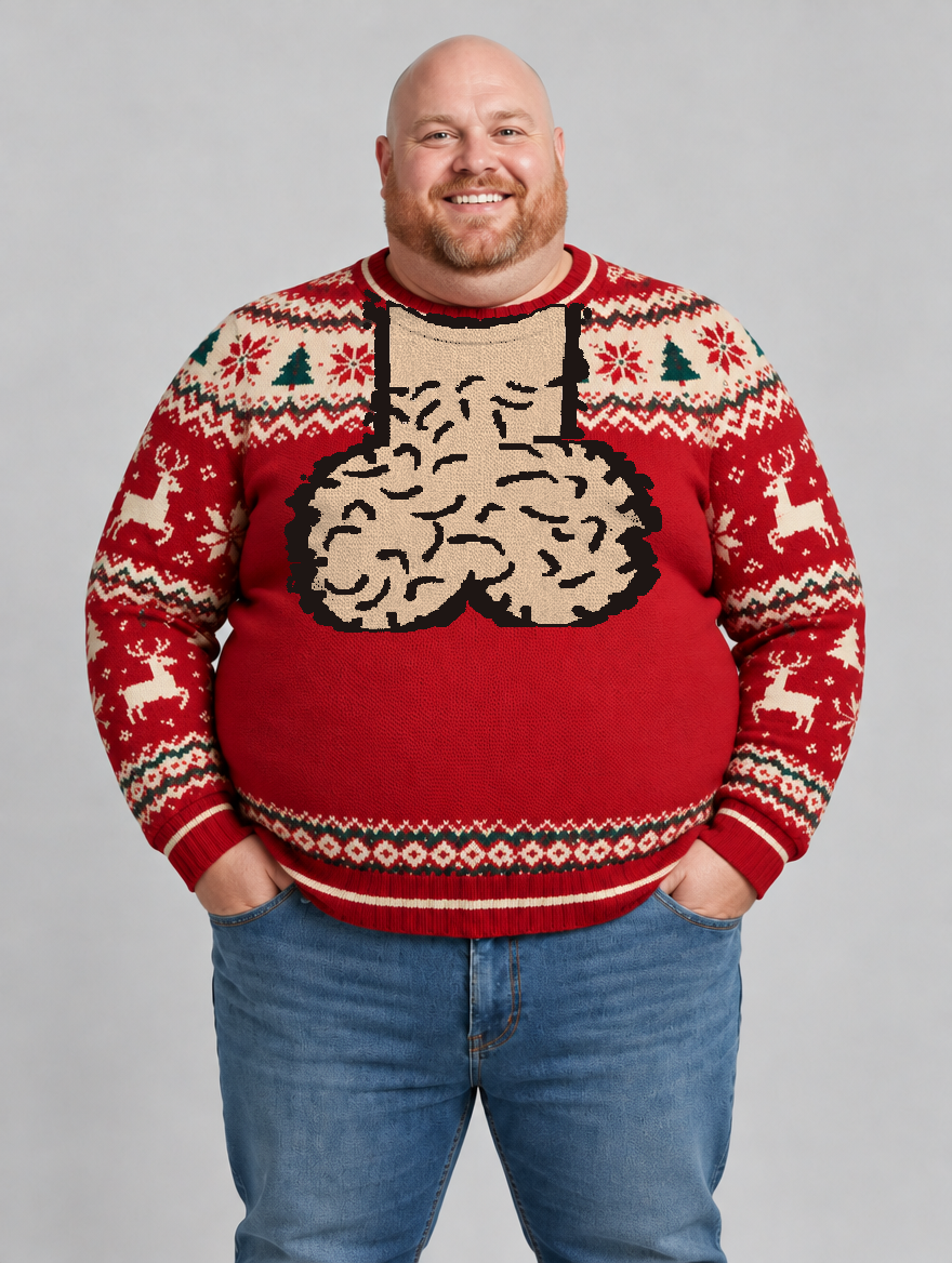 Bald Claus His ugly Christmas sweater – size 2XL
