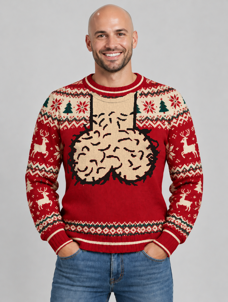 Bald Claus His ugly Christmas sweater – front