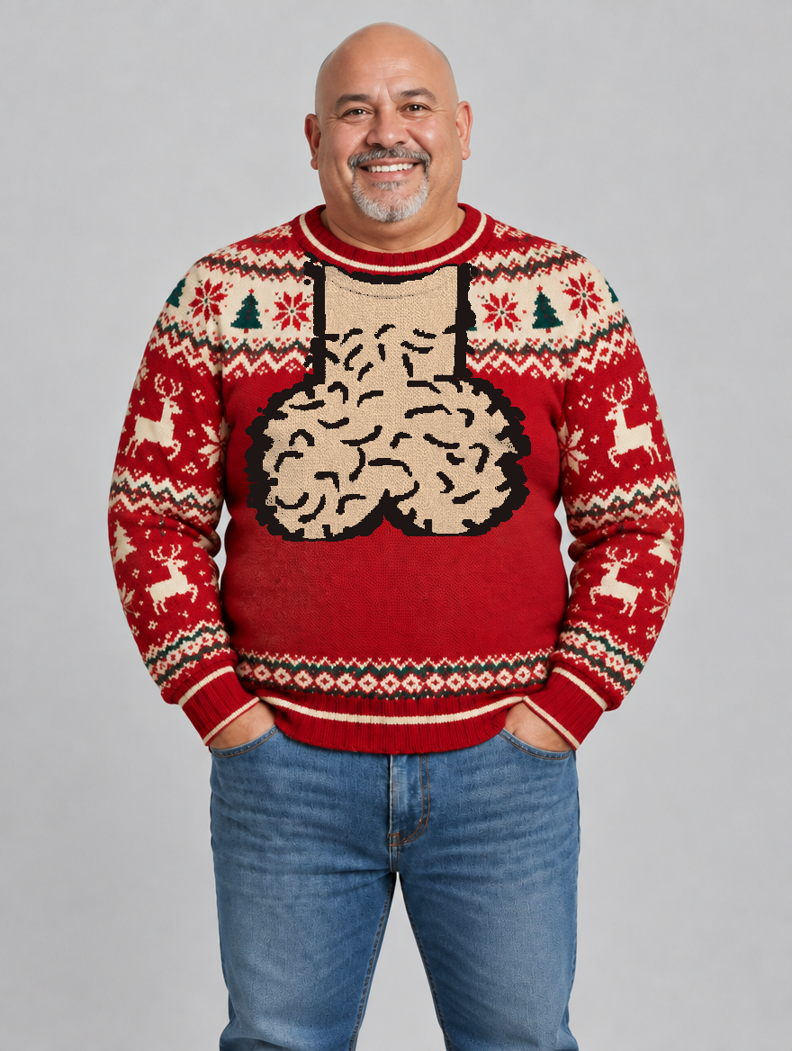 Bald Claus His ugly Christmas sweater – size XL