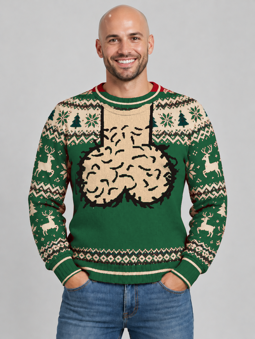 Bald Claus Mr. Claus ugly Christmas sweater – Green