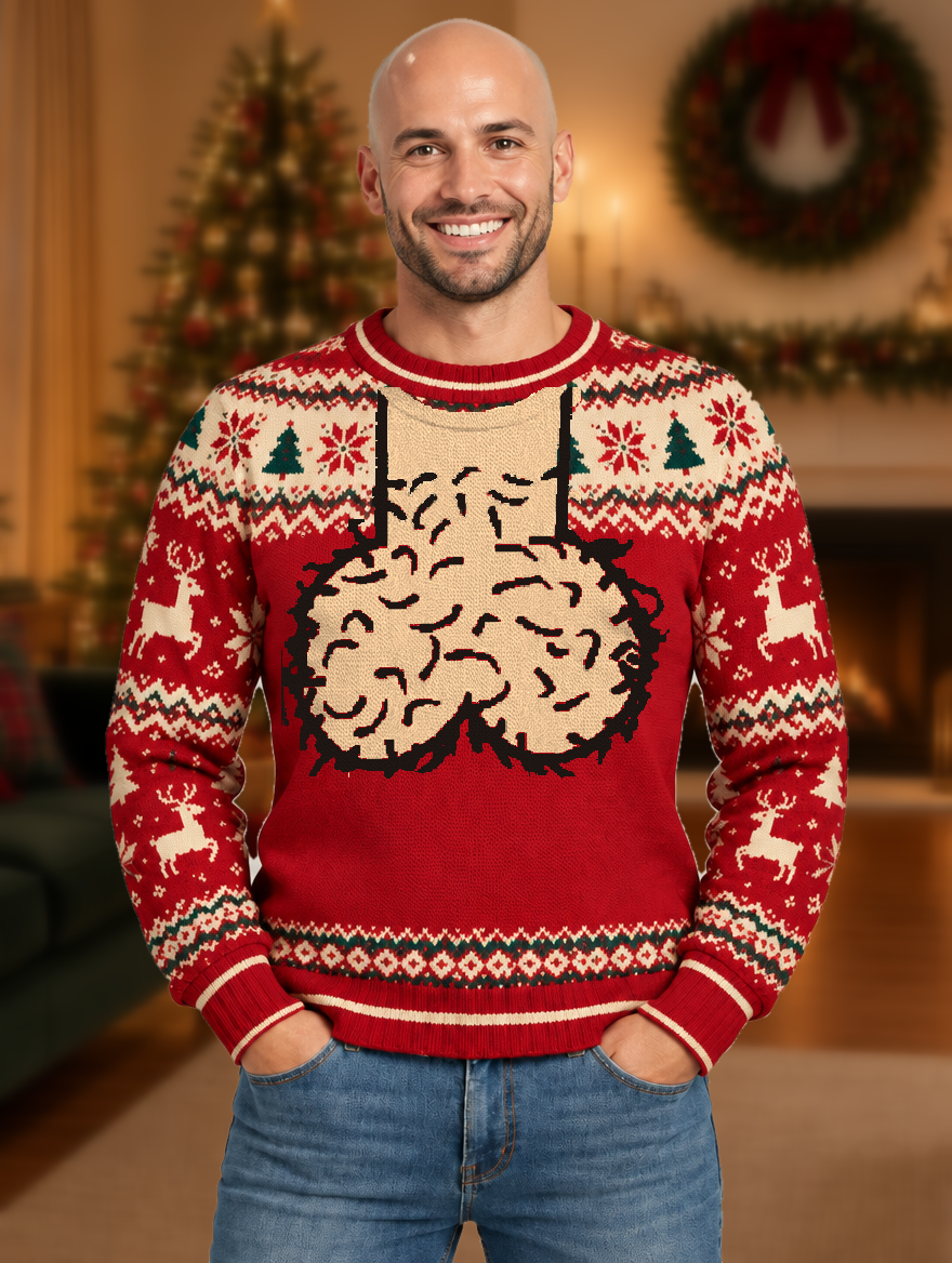 Bald Claus His ugly Christmas sweater – front