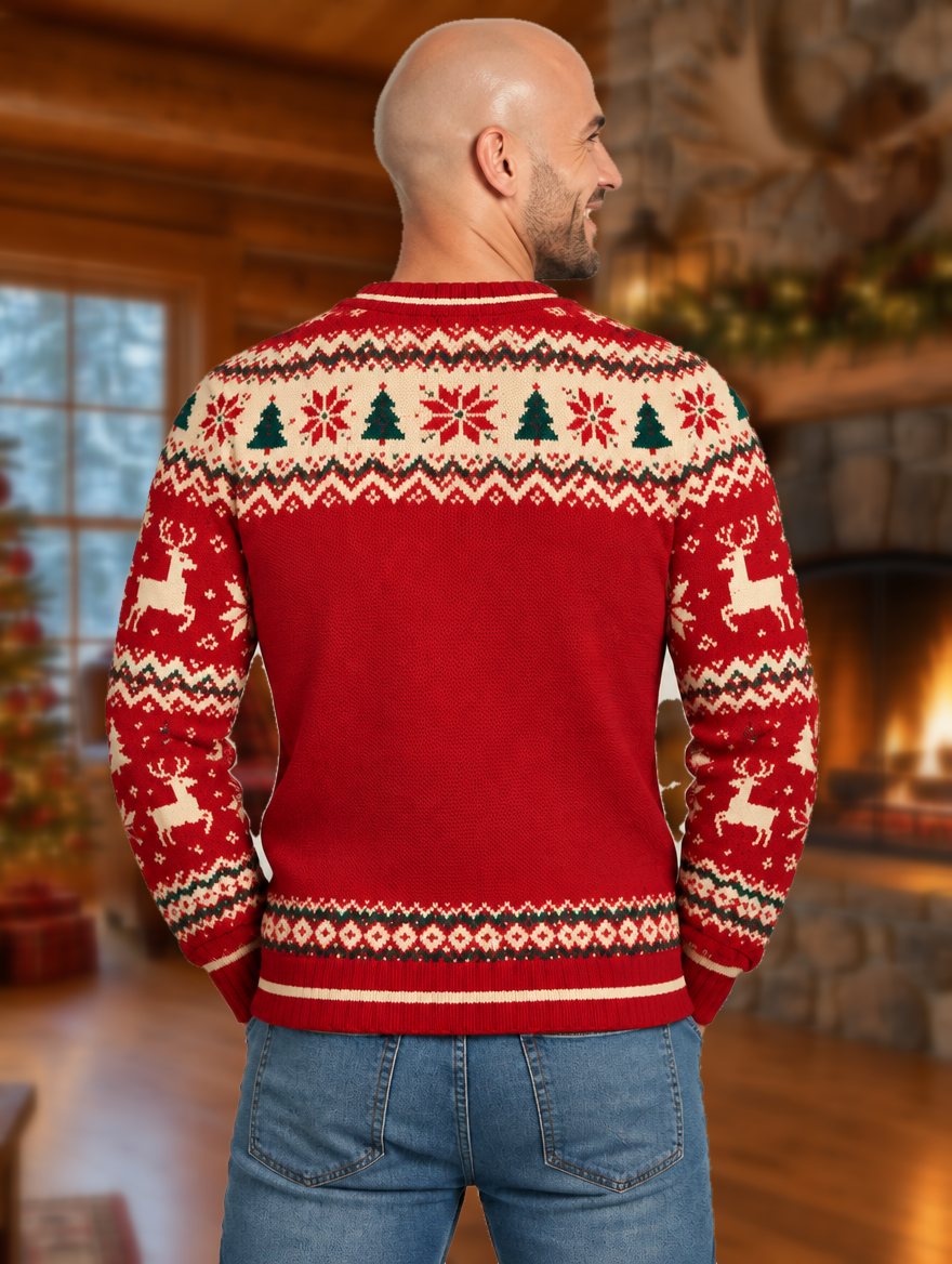 Bald Claus His ugly Christmas sweater – back