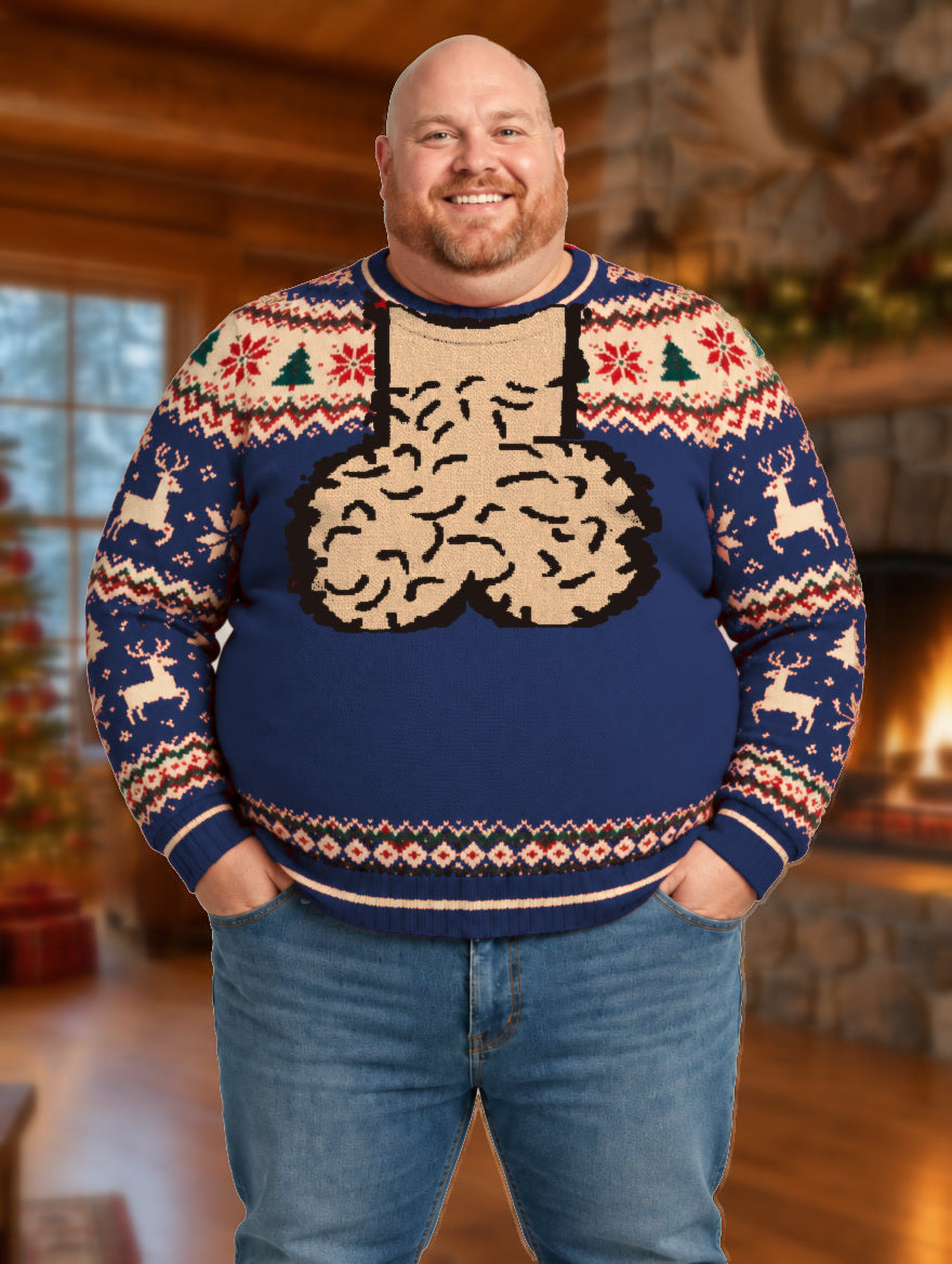 Bald Claus ugly Christmas sweater